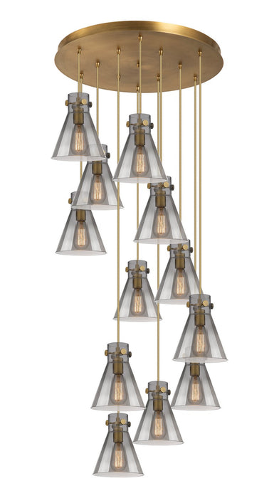 Innovations 126-410-1PS-BB-G411-8SM 12 Light Pendant, Brushed Brass