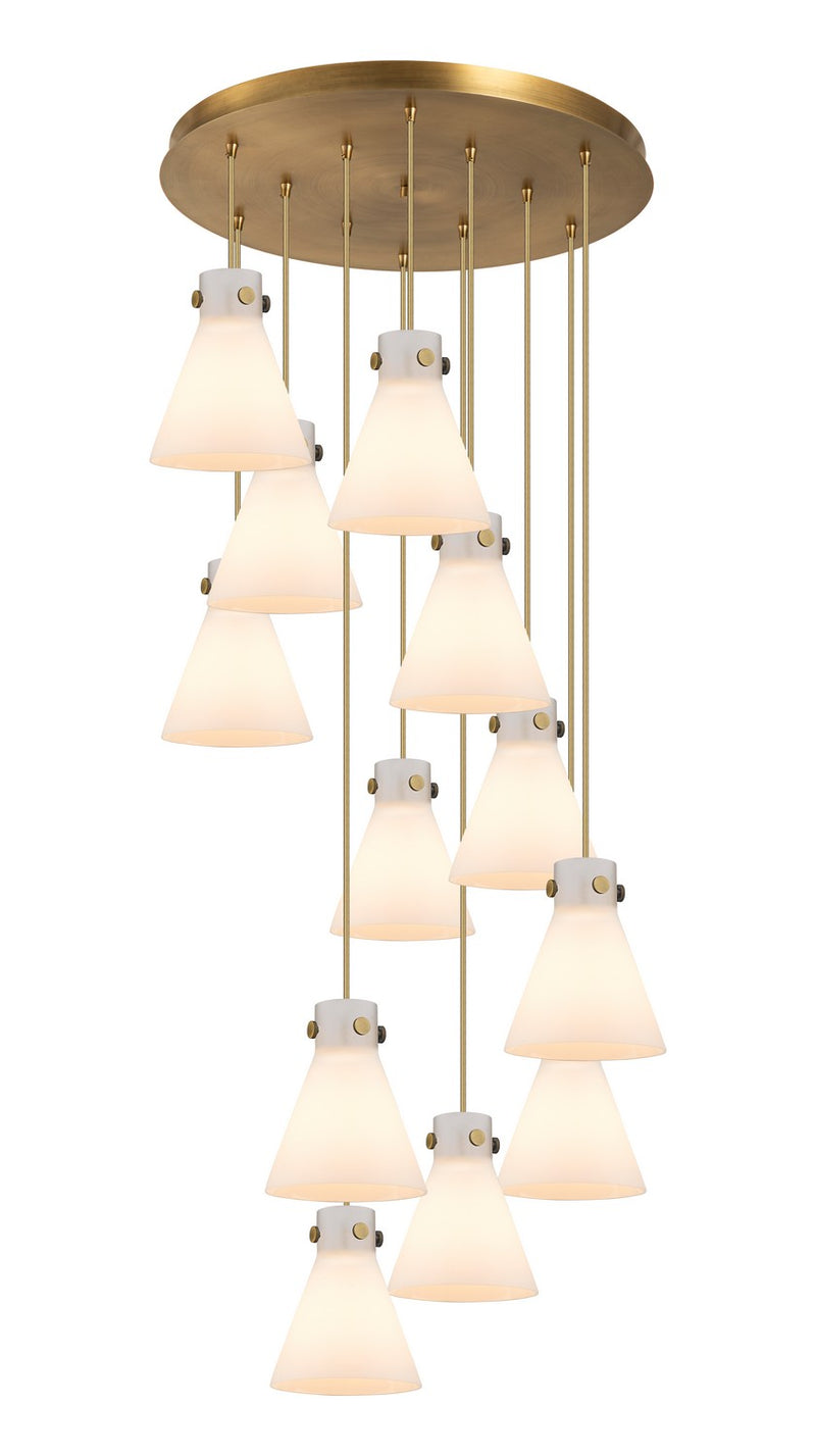 Innovations 126-410-1PS-BB-G411-8WH 12 Light Pendant, Brushed Brass