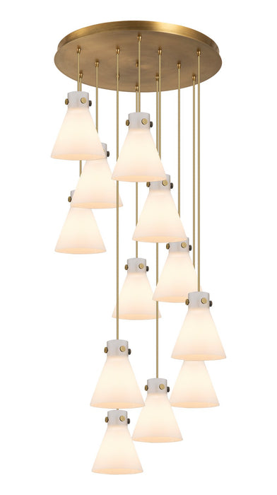 Innovations 126-410-1PS-BB-G411-8WH 12 Light Pendant, Brushed Brass
