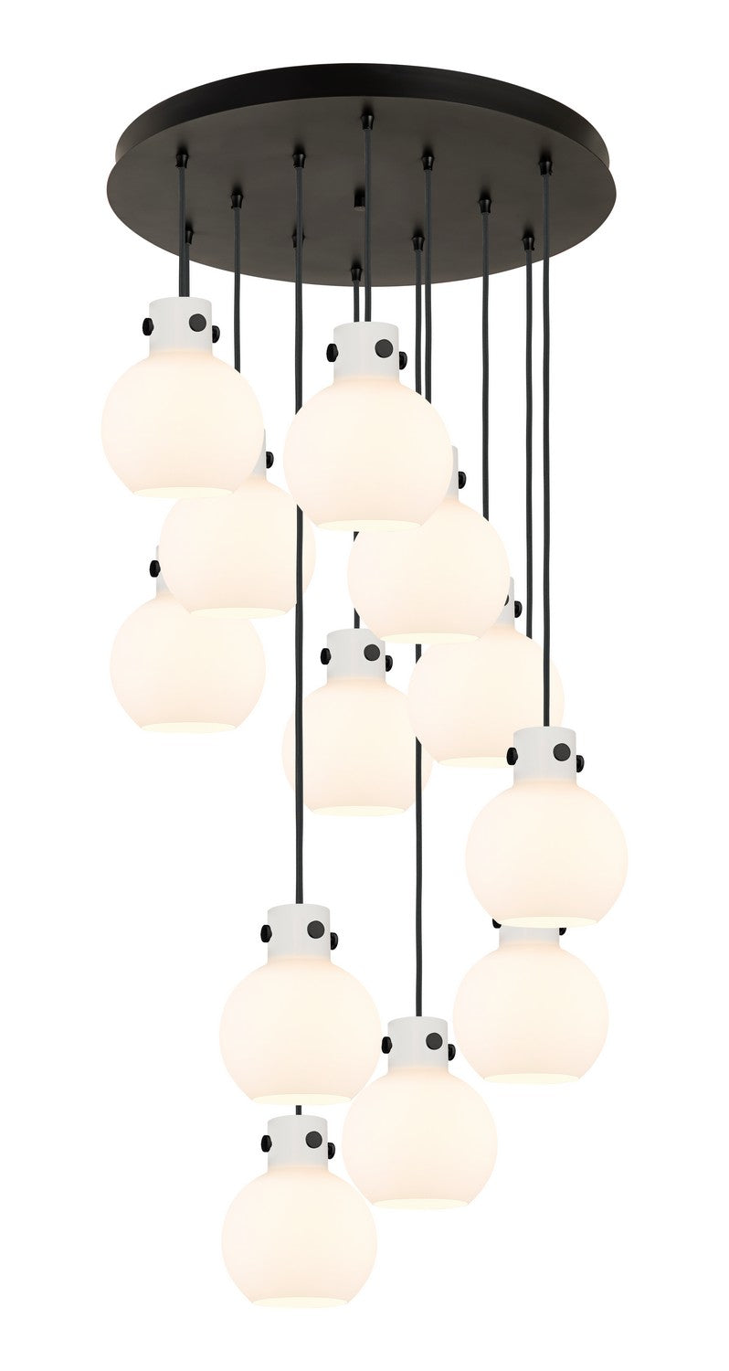 Innovations 126-410-1PS-BK-G410-8WH 12 Light Pendant, Matte Black