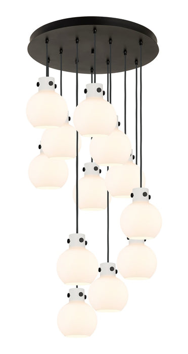 Innovations 126-410-1PS-BK-G410-8WH 12 Light Pendant, Matte Black