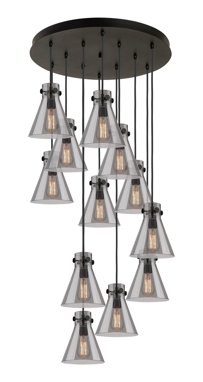 Innovations 126-410-1PS-BK-G411-8SM 12 Light Pendant, Matte Black