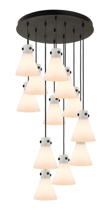 Innovations 126-410-1PS-BK-G411-8WH 12 Light Pendant, Matte Black