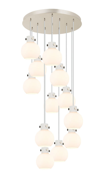 Innovations 126-410-1PS-PN-G410-8WH 12 Light Pendant, Polished Nickel