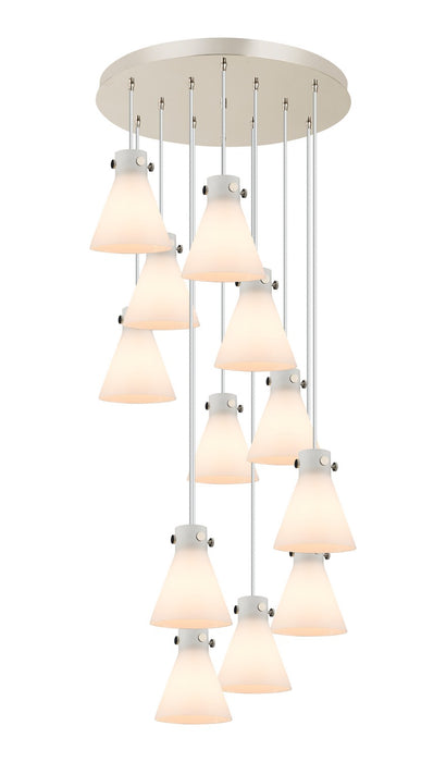 Innovations 126-410-1PS-PN-G411-8WH 12 Light Pendant, Polished Nickel