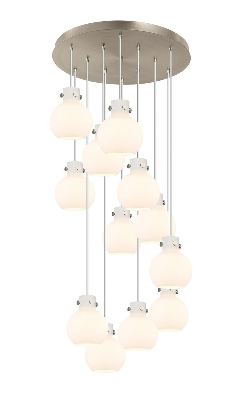 Innovations 126-410-1PS-SN-G410-8WH 12 Light Pendant, Brushed Satin Nickel