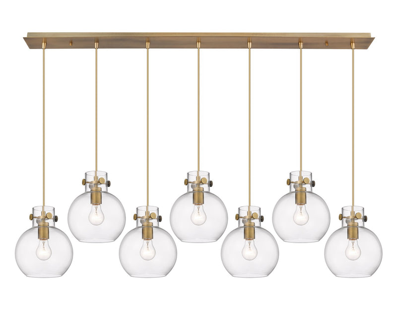 Innovations 127-410-1PS-BB-G410-8CL Six Light Linear Pendant, Brushed Brass