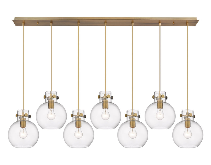 Innovations 127-410-1PS-BB-G410-8CL Six Light Linear Pendant, Brushed Brass