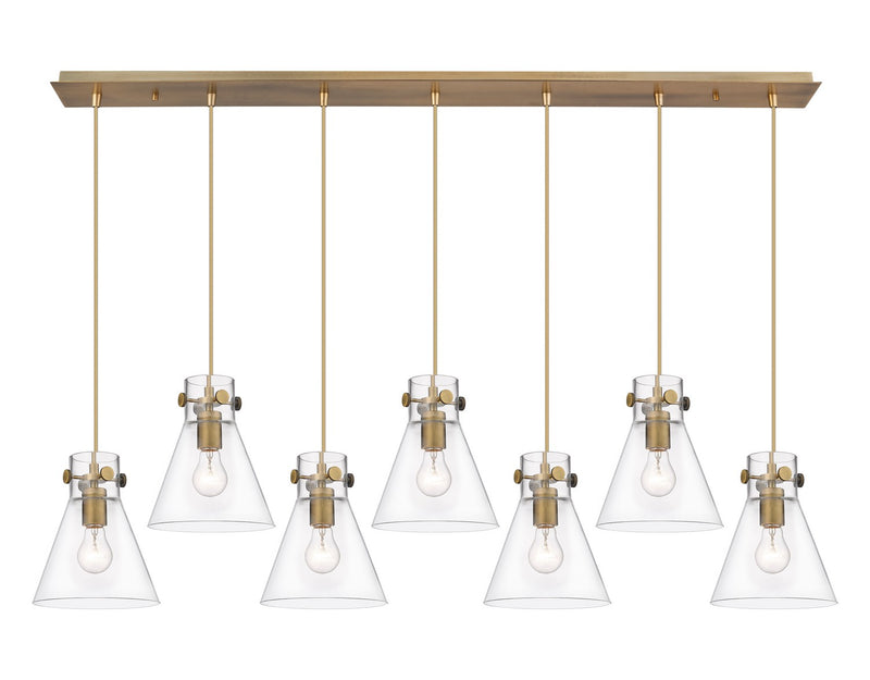 Innovations 127-410-1PS-BB-G411-8CL Eight Light Linear Pendant, Brushed Brass