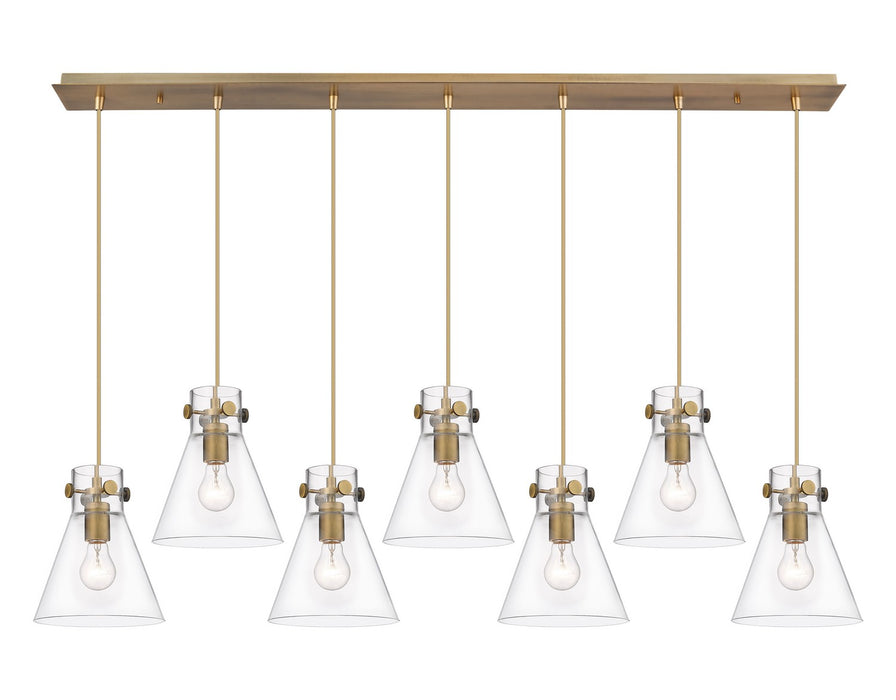 Innovations 127-410-1PS-BB-G411-8CL Eight Light Linear Pendant, Brushed Brass