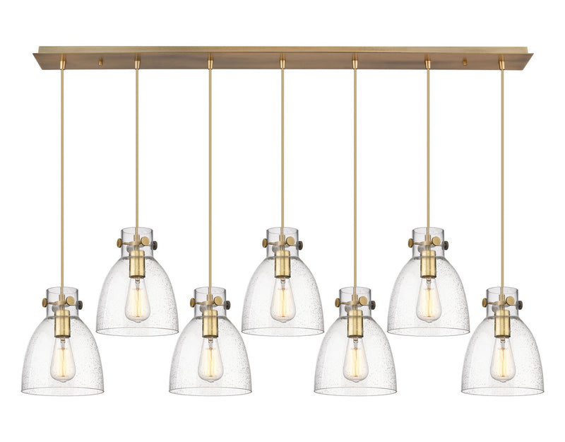 Innovations 127-410-1PS-BB-G412-8SDY Four Light Linear Pendant, Brushed Brass