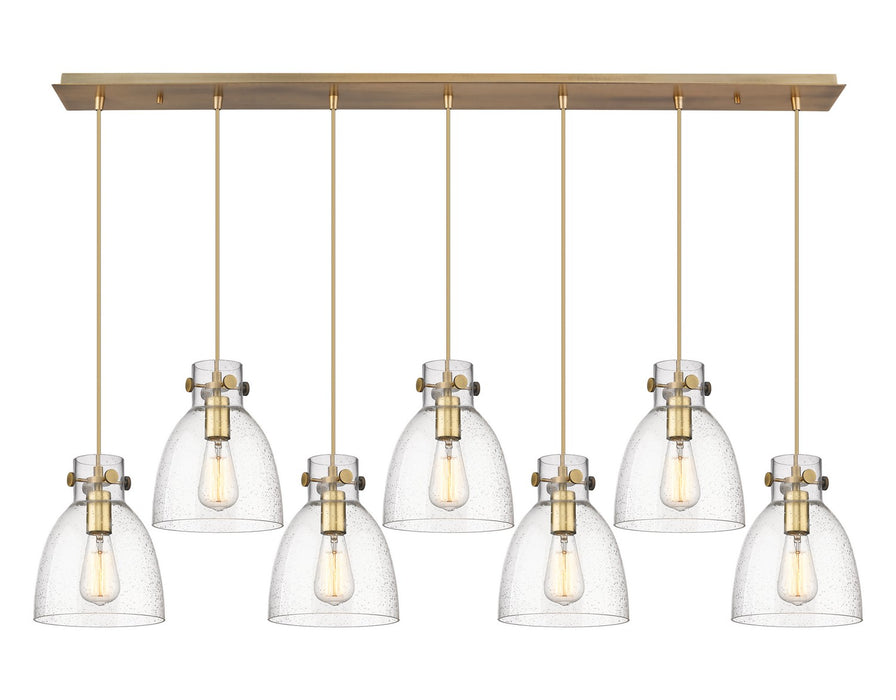 Innovations 127-410-1PS-BB-G412-8SDY Four Light Linear Pendant, Brushed Brass