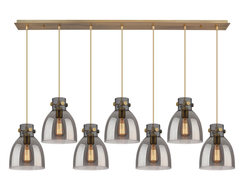 Innovations 127-410-1PS-BB-G412-8SM Seven Light Linear Pendant, Brushed Brass