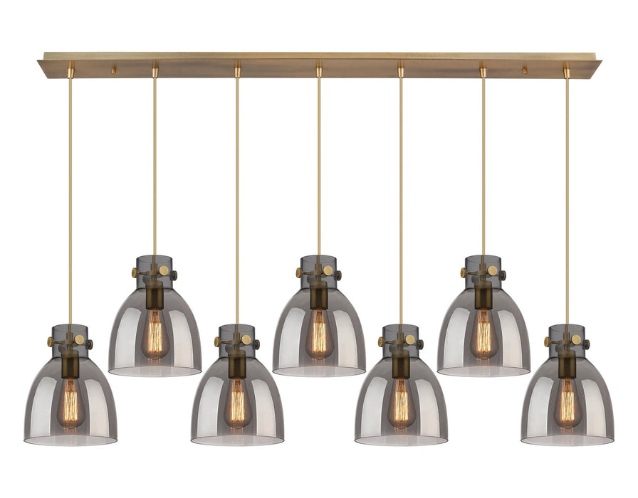 Innovations 127-410-1PS-BB-G412-8SM Seven Light Linear Pendant, Brushed Brass