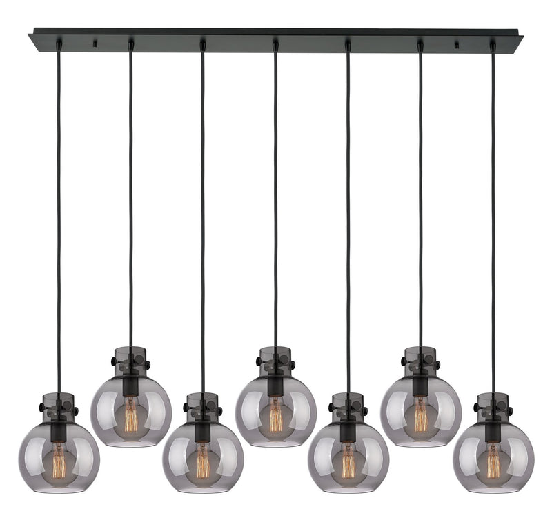 Innovations 127-410-1PS-BK-G410-8SM Nine Light Linear Pendant, Matte Black