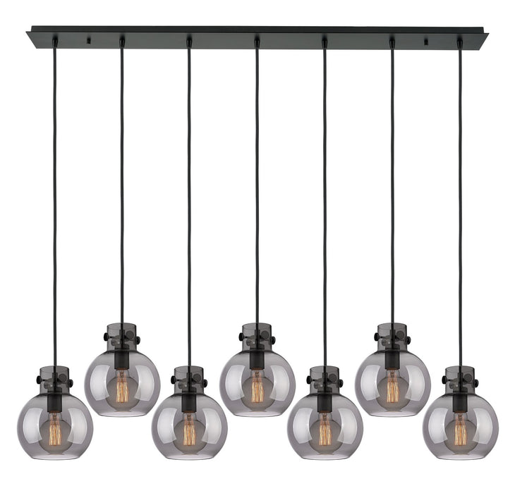 Innovations 127-410-1PS-BK-G410-8SM Nine Light Linear Pendant, Matte Black