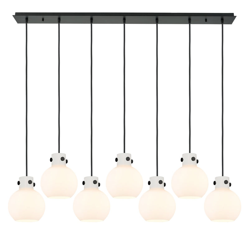 Innovations 127-410-1PS-BK-G410-8WH Two Light Linear Pendant, Matte Black