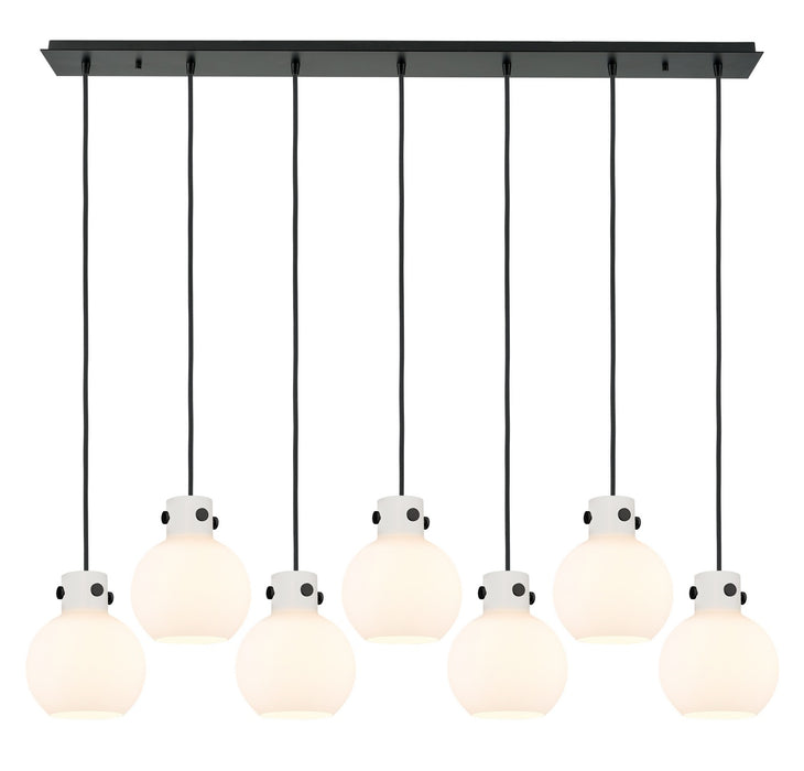 Innovations 127-410-1PS-BK-G410-8WH Two Light Linear Pendant, Matte Black