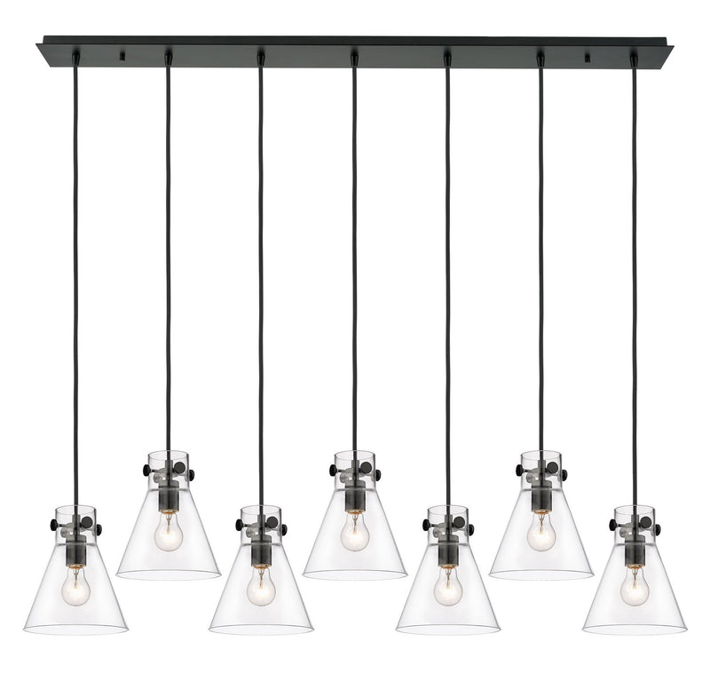 Innovations 127-410-1PS-BK-G411-8CL Five Light Linear Pendant, Matte Black