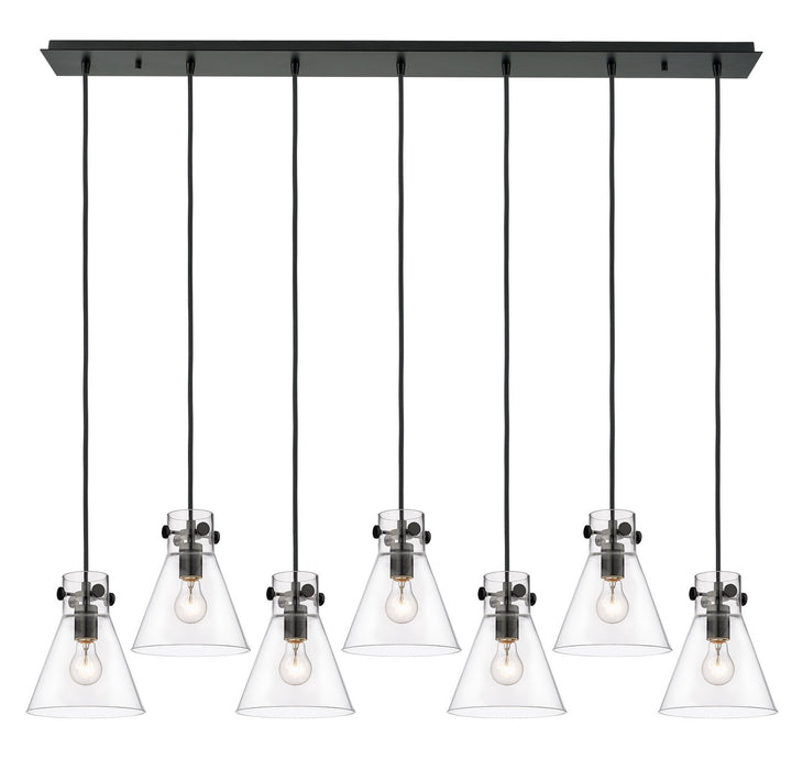 Innovations 127-410-1PS-BK-G411-8CL Five Light Linear Pendant, Matte Black