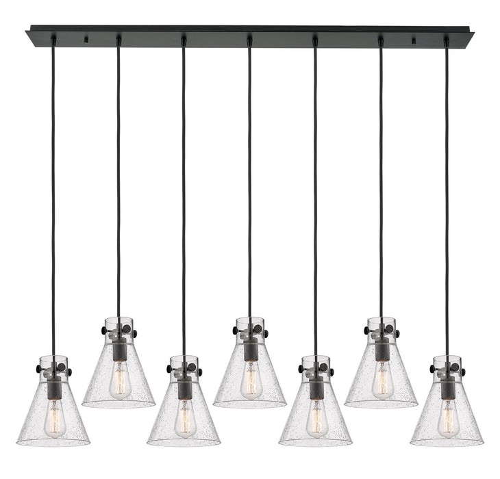 Innovations 127-410-1PS-BK-G411-8SDY Eight Light Linear Pendant, Matte Black