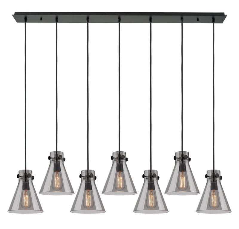 Innovations 127-410-1PS-BK-G411-8SM Two Light Linear Pendant, Matte Black