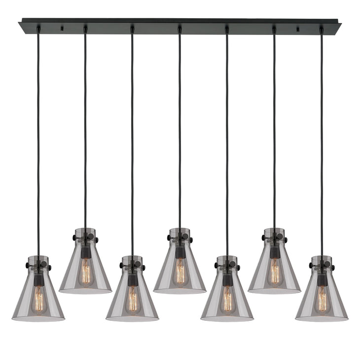 Innovations 127-410-1PS-BK-G411-8SM Two Light Linear Pendant, Matte Black