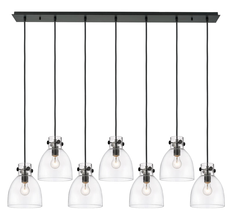 Innovations 127-410-1PS-BK-G412-8CL Eight Light Linear Pendant, Matte Black