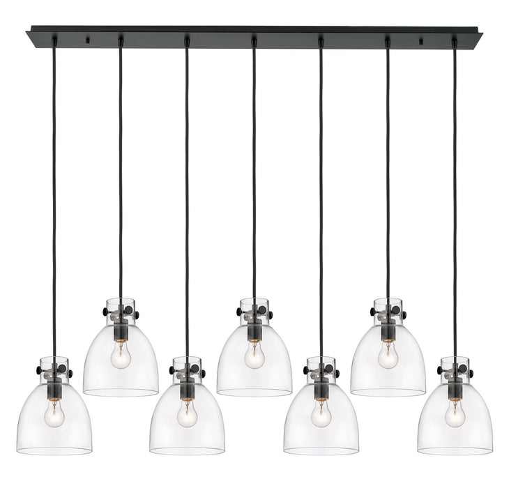 Innovations 127-410-1PS-BK-G412-8CL Eight Light Linear Pendant, Matte Black