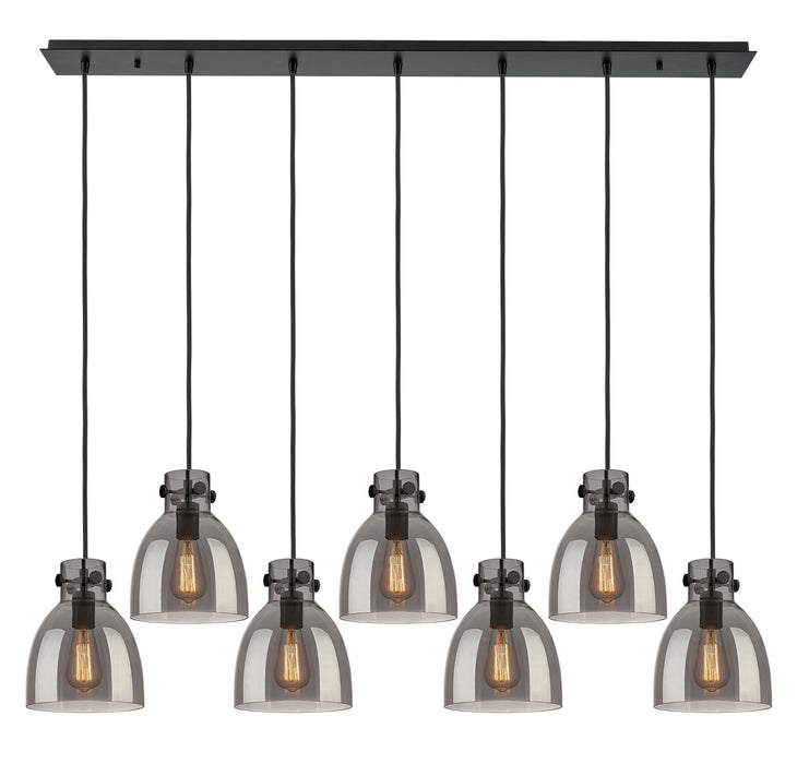 Innovations 127-410-1PS-BK-G412-8SM Four Light Linear Pendant, Matte Black