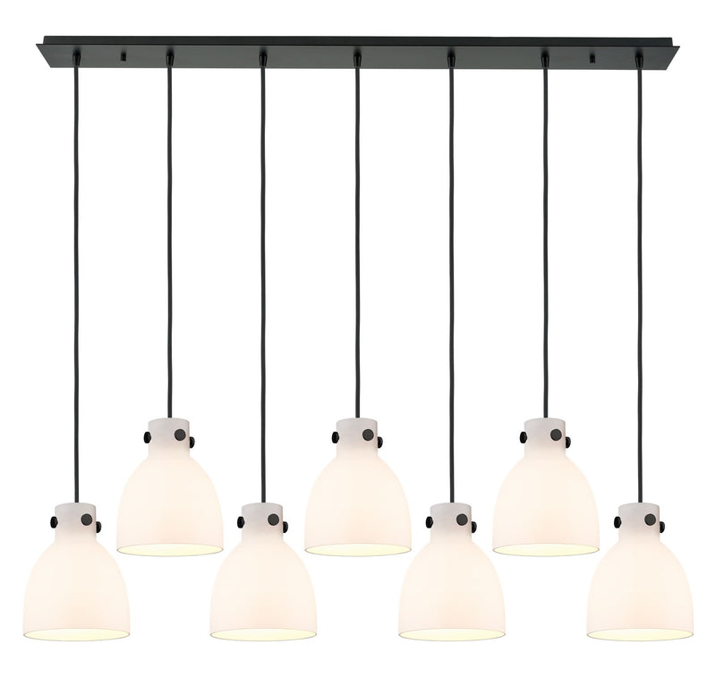 Innovations 127-410-1PS-BK-G412-8WH Seven Light Linear Pendant, Matte Black