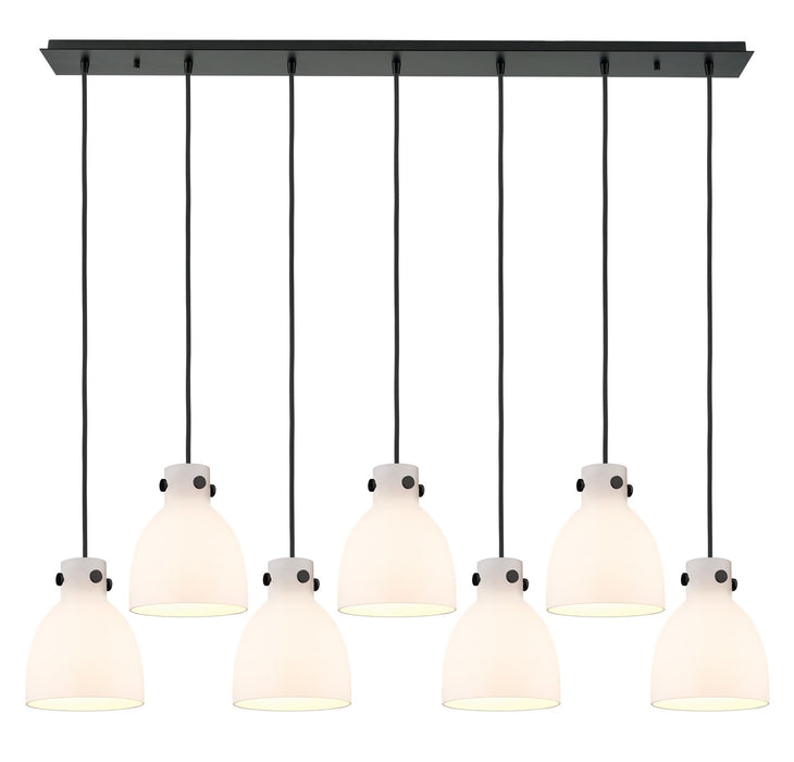 Innovations 127-410-1PS-BK-G412-8WH Seven Light Linear Pendant, Matte Black