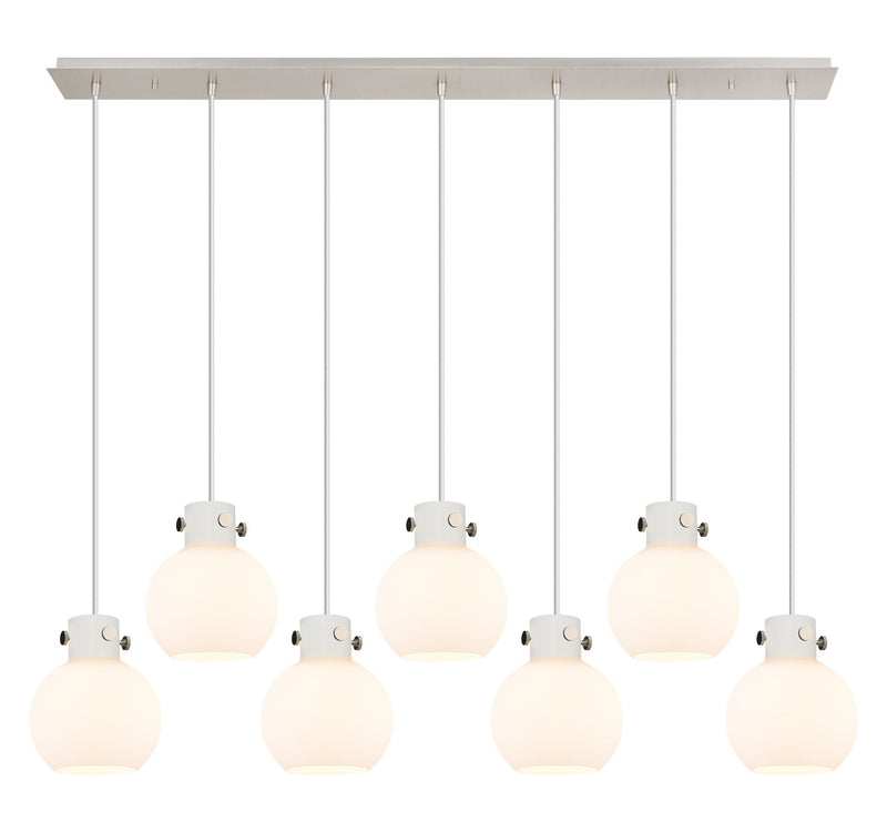 Innovations 127-410-1PS-PN-G410-8WH Nine Light Linear Pendant, Polished Nickel