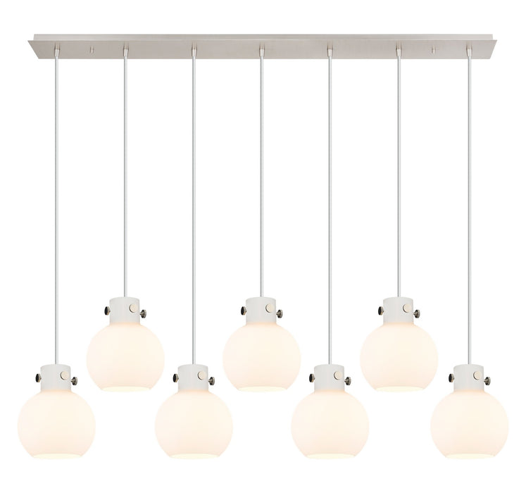 Innovations 127-410-1PS-PN-G410-8WH Nine Light Linear Pendant, Polished Nickel