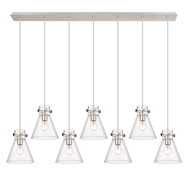 Innovations 127-410-1PS-PN-G411-8CL Three Light Linear Pendant, Polished Nickel