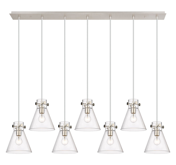 Innovations 127-410-1PS-PN-G411-8CL Three Light Linear Pendant, Polished Nickel