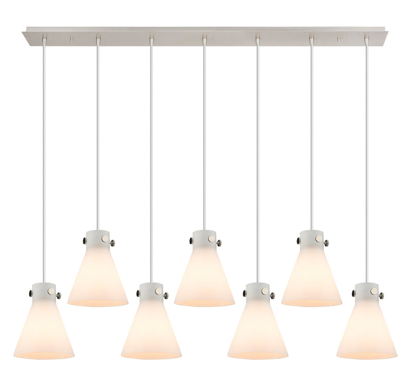 Innovations 127-410-1PS-PN-G411-8WH Two Light Linear Pendant, Polished Nickel