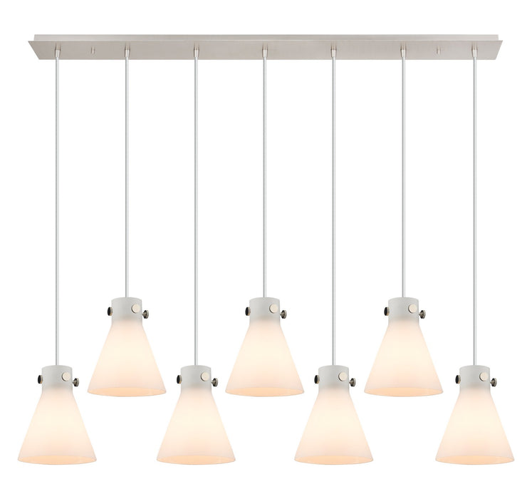 Innovations 127-410-1PS-PN-G411-8WH Two Light Linear Pendant, Polished Nickel