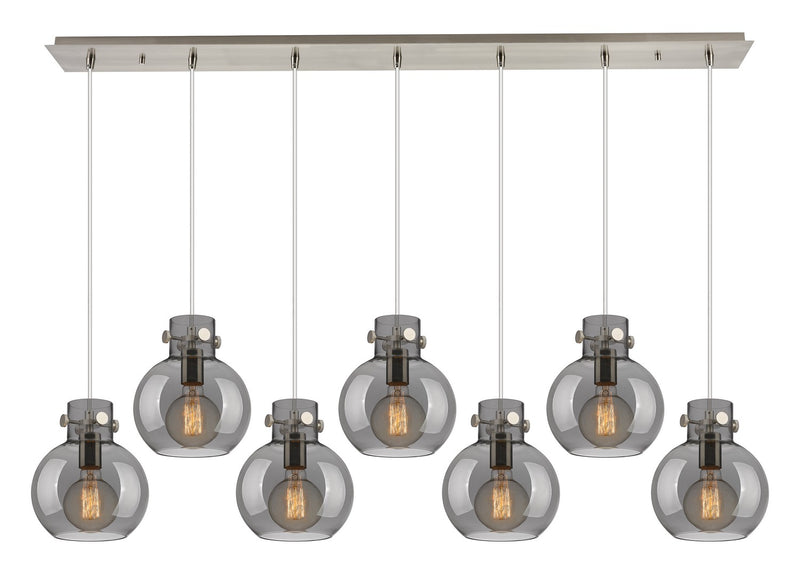Innovations 127-410-1PS-SN-G410-8SM Four Light Linear Pendant, Brushed Satin Nickel