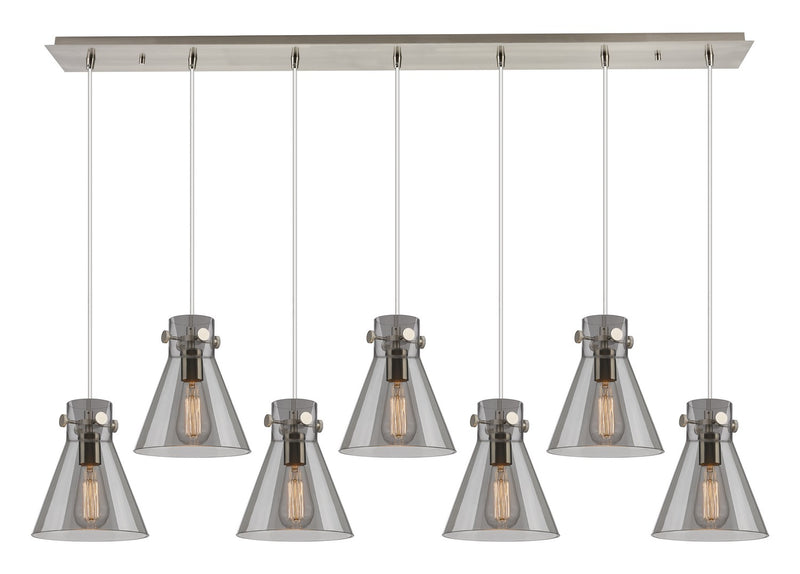 Innovations 127-410-1PS-SN-G411-8SM Six Light Linear Pendant, Brushed Satin Nickel