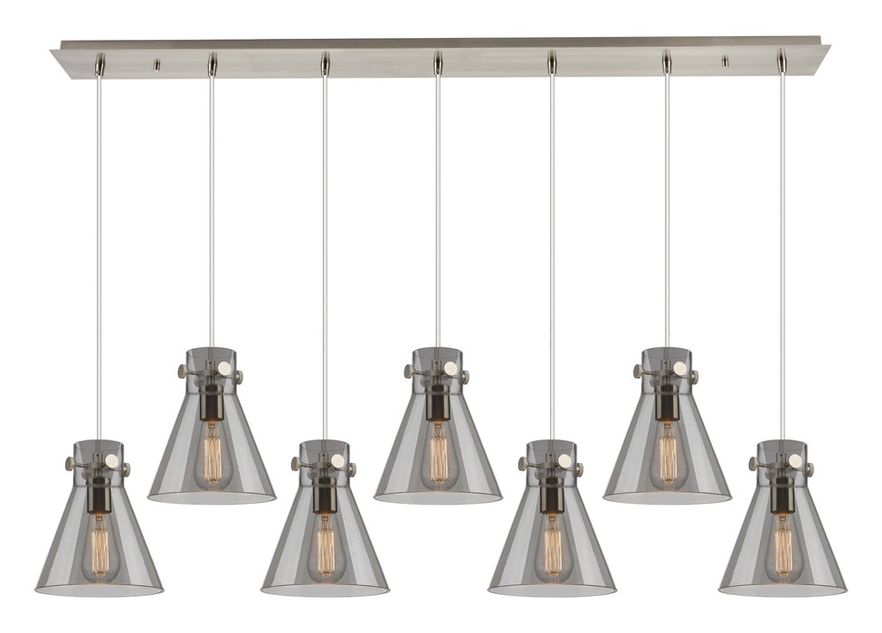 Innovations 127-410-1PS-SN-G411-8SM Six Light Linear Pendant, Brushed Satin Nickel