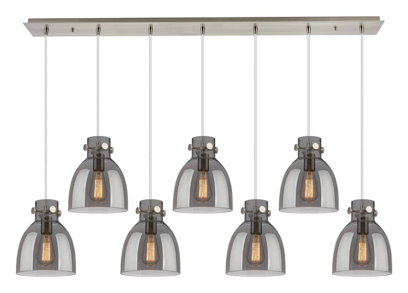 Innovations 127-410-1PS-SN-G412-8SM Eight Light Linear Pendant, Brushed Satin Nickel