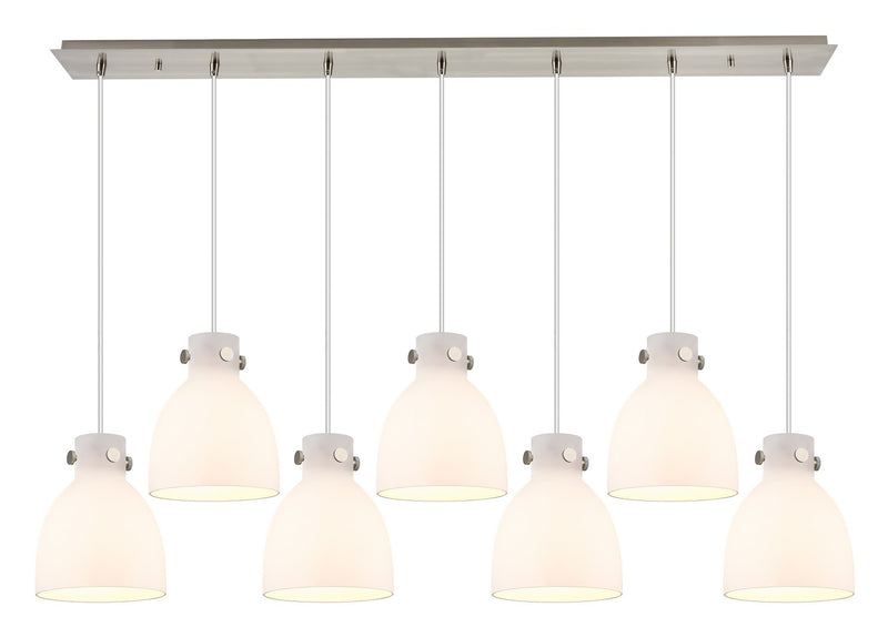 Innovations 127-410-1PS-SN-G412-8WH One Light Linear Pendant, Brushed Satin Nickel