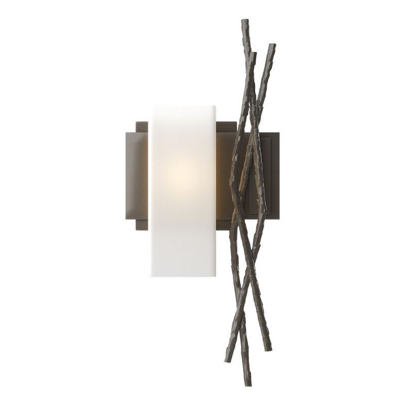 Hubbardton Forge 207670-SKT-LFT-07-GG0351 One Light Wall Sconce, Dark Smoke
