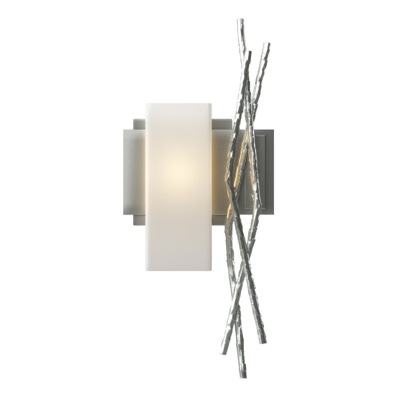 Hubbardton Forge 207670-SKT-LFT-82-GG0351 One Light Wall Sconce, Vintage Platinum