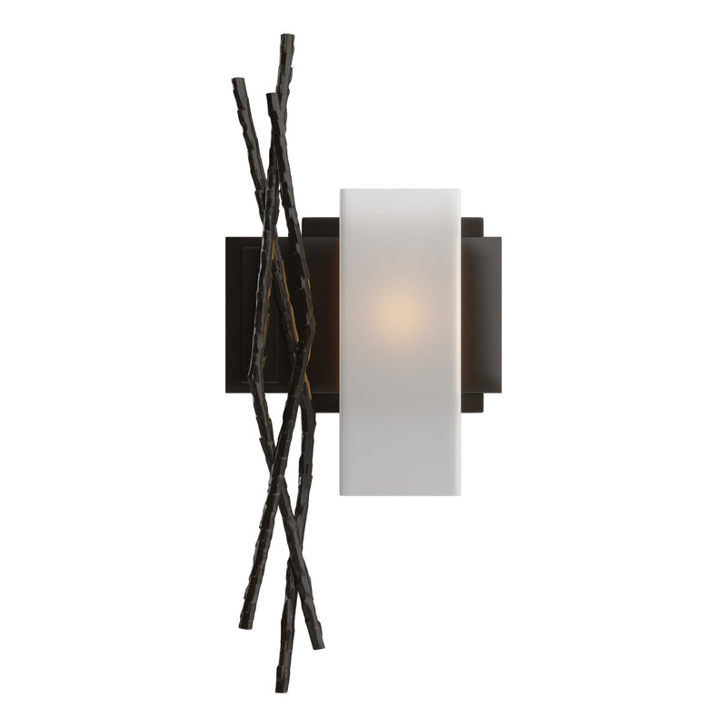 Hubbardton Forge 207670-SKT-RGT-14-GG0351 One Light Wall Sconce, Oil Rubbed Bronze
