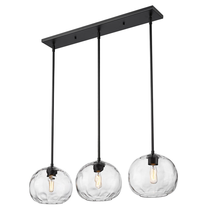 Z-Lite 490P10-3L-MB Three Light Linear Chandelier, Matte Black