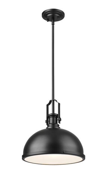 Z-Lite 725P12-MB One Light Pendant, Matte Black