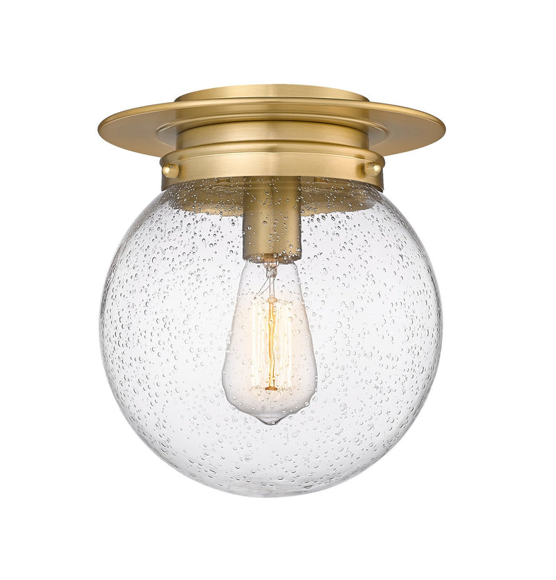 Z-Lite 7506F9-HBR One Light Flush Mount, Heritage Brass