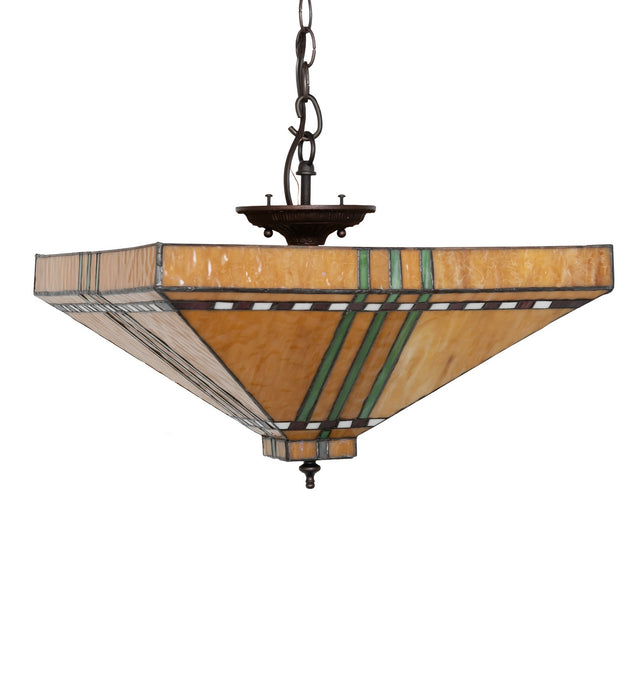 Meyda Tiffany 135004 Three Light Flushmount, Mahogany Bronze